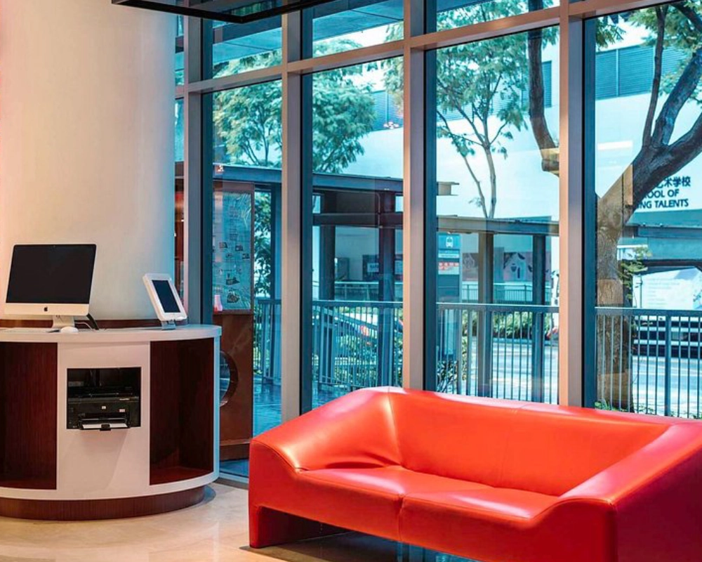 Hotel Lobby Leather Sofa